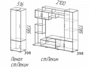 Гостиная Пекин с пеналом Ясень Шимо в Верхнеуральске - verhneuralsk.mebel74.com | фото 2