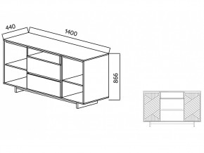 Комодино Moderno-1400 Ф3 в Верхнеуральске - verhneuralsk.mebel74.com | фото 4