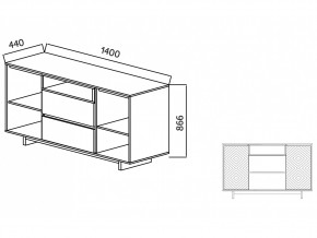 Комодино Moderno-1400 Ф4 в Верхнеуральске - verhneuralsk.mebel74.com | фото 4