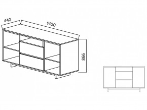 Комодино Moderno-1400 Ф6 в Верхнеуральске - verhneuralsk.mebel74.com | фото 4