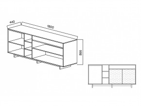 Комодино Moderno-1800 Ф1 в Верхнеуральске - verhneuralsk.mebel74.com | фото 2