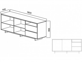 Комодино Moderno-1800 В-1 Ф6 в Верхнеуральске - verhneuralsk.mebel74.com | фото 4