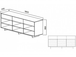 Комодино Moderno-1800 В-2 Ф1 в Верхнеуральске - verhneuralsk.mebel74.com | фото 2