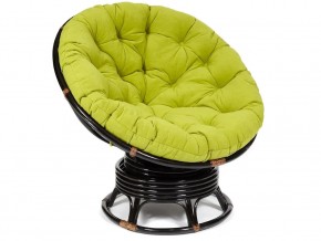 Кресло-качалка Papasan w 23/01 B с подушкой Antique brown, флок Олива в Верхнеуральске - verhneuralsk.mebel74.com | фото