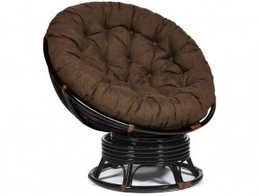 Кресло-качалка Papasan w 23/01 B с подушкой Antique brown, ткань Коричневый в Верхнеуральске - verhneuralsk.mebel74.com | фото