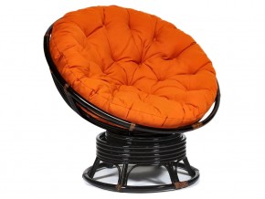 Кресло-качалка Papasan w 23/01 B с подушкой Antique brown, ткань Оранжевый в Верхнеуральске - verhneuralsk.mebel74.com | фото