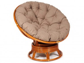 Кресло-качалка Papasan w 23/01 B с подушкой Cognac, экошерсть Коричневый в Верхнеуральске - verhneuralsk.mebel74.com | фото