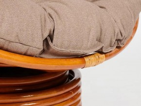 Кресло-качалка Papasan w 23/01 B с подушкой Cognac, экошерсть Коричневый в Верхнеуральске - verhneuralsk.mebel74.com | фото 2