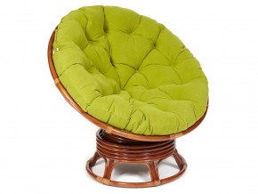 Кресло-качалка Papasan w 23/01 B с подушкой Pecan, флок Олива в Верхнеуральске - verhneuralsk.mebel74.com | фото