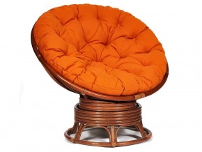 Кресло-качалка Papasan w 23/01 B с подушкой Pecan, ткань Оранжевый в Верхнеуральске - verhneuralsk.mebel74.com | фото