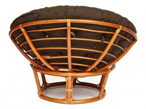 Кресло Papasan 23/01 W с подушкой Cognac, ткань Коричневый в Верхнеуральске - verhneuralsk.mebel74.com | фото 2