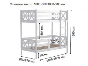 Кровать 2-х ярусная Аист-2 Классика белый 1800х900 мм в Верхнеуральске - verhneuralsk.mebel74.com | фото 2