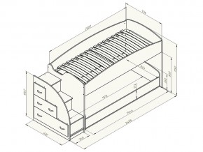 Кровать чердак Дюймовочка 4/2 Голубой в Верхнеуральске - verhneuralsk.mebel74.com | фото 2