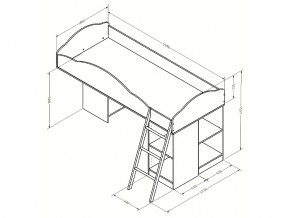 Кровать чердак Дюймовочка 5.3 Салатовый в Верхнеуральске - verhneuralsk.mebel74.com | фото 2