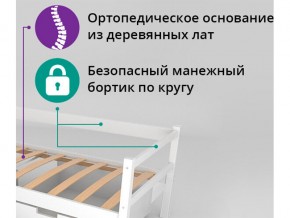 Кровать-тахта Svogen с бортиком мятно-белый в Верхнеуральске - verhneuralsk.mebel74.com | фото 2