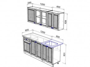 Кухня Хозяюшка 1800 деним в Верхнеуральске - verhneuralsk.mebel74.com | фото 2