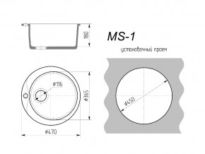 Кухонная мойка MS-1 в Верхнеуральске - verhneuralsk.mebel74.com | фото 2