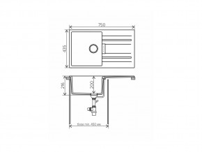 Мойка кварцевая Tolero Loft TL-750 Темно-бежевый 823 в Верхнеуральске - verhneuralsk.mebel74.com | фото 2