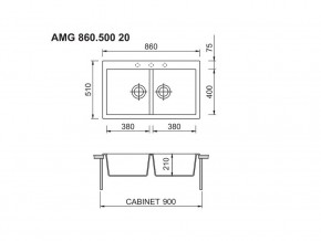 Мойка Longran Amanda AMG 860.500 20 в Верхнеуральске - verhneuralsk.mebel74.com | фото 2