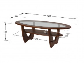 Стол журнальный Юпитер со стеклом СЖС-01 орех в Верхнеуральске - verhneuralsk.mebel74.com | фото 2