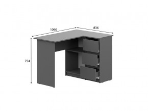 Стол угловой Денвер Графит серый в Верхнеуральске - verhneuralsk.mebel74.com | фото 2